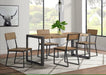 Elements International Industrial Austin Side Chair (Set of 2) in Gunmetal and Brown - Vida Furniture (Laredo,TX)