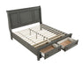 Galaxy Home Jackson Queen Bed in Gray - Vida Furniture (Laredo,TX)