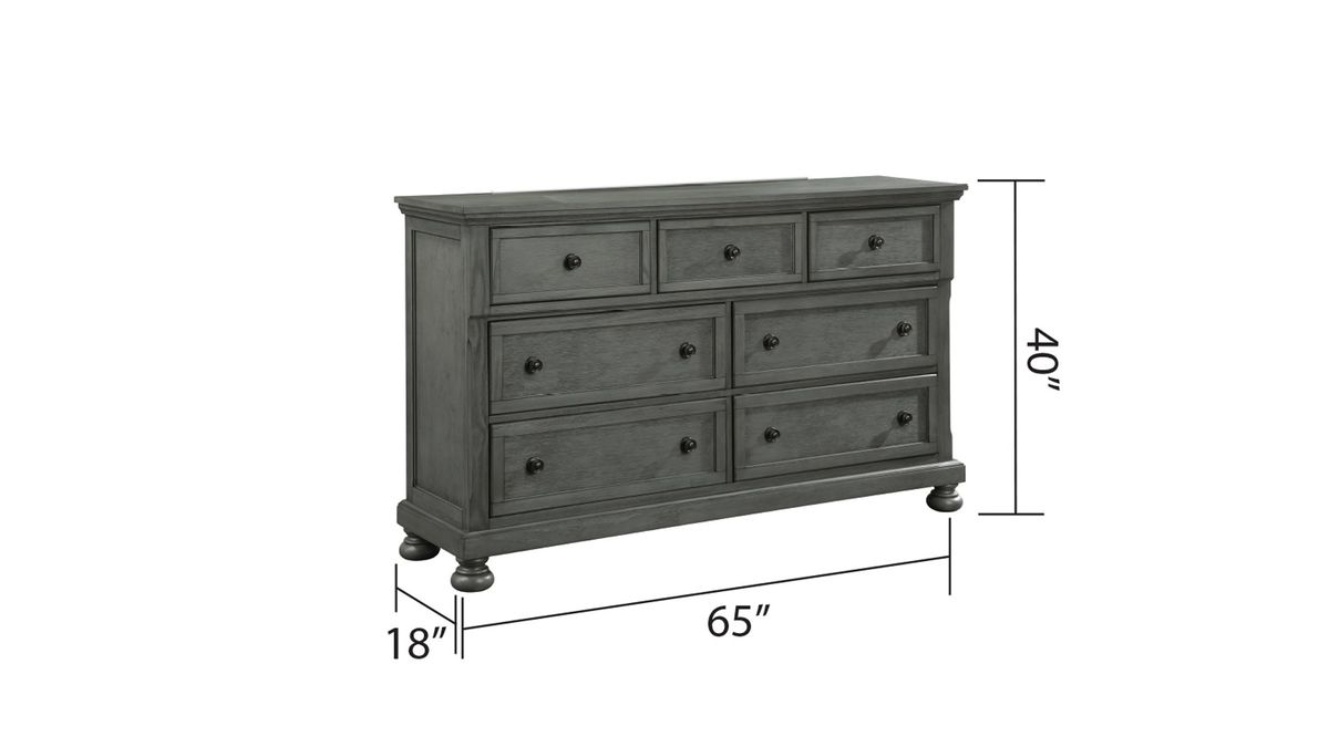 Galaxy Home Jackson Dresser in Gray - Vida Furniture (Laredo,TX)