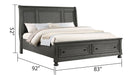 Galaxy Home Jackson King Bed in Gray - Vida Furniture (Laredo,TX)