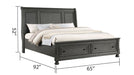 Galaxy Home Jackson Queen Bed in Gray - Vida Furniture (Laredo,TX)
