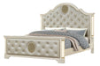 Galaxy Home Jasmine King Bed in with LED in Beige - Vida Furniture (Laredo,TX)