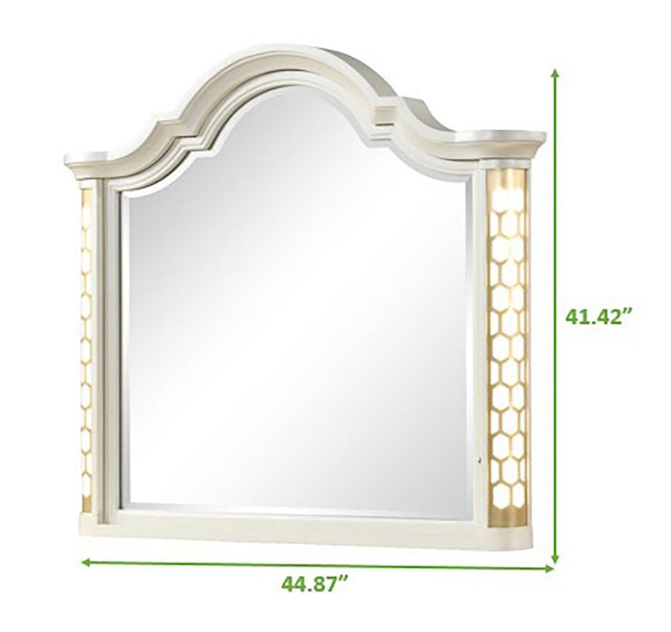 Galaxy Home Jasmine Mirror in Beige - Vida Furniture (Laredo,TX)