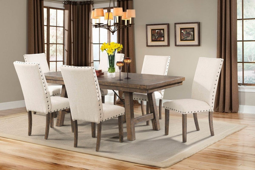 Elements International Jax Rectangular Dining Table in Smokey WalnutC - Vida Furniture (Laredo,TX)