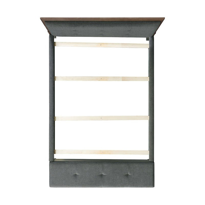 Elements International Jolene King Storage Bed in Grey - Vida Furniture (Laredo,TX)