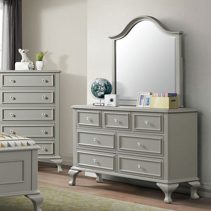 Elements International Jesse Youth Dresser in Grey - Vida Furniture (Laredo,TX)