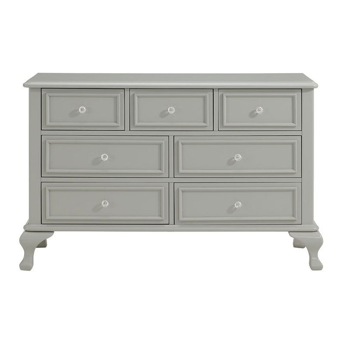 Elements International Jesse Youth Dresser in Grey - Vida Furniture (Laredo,TX)