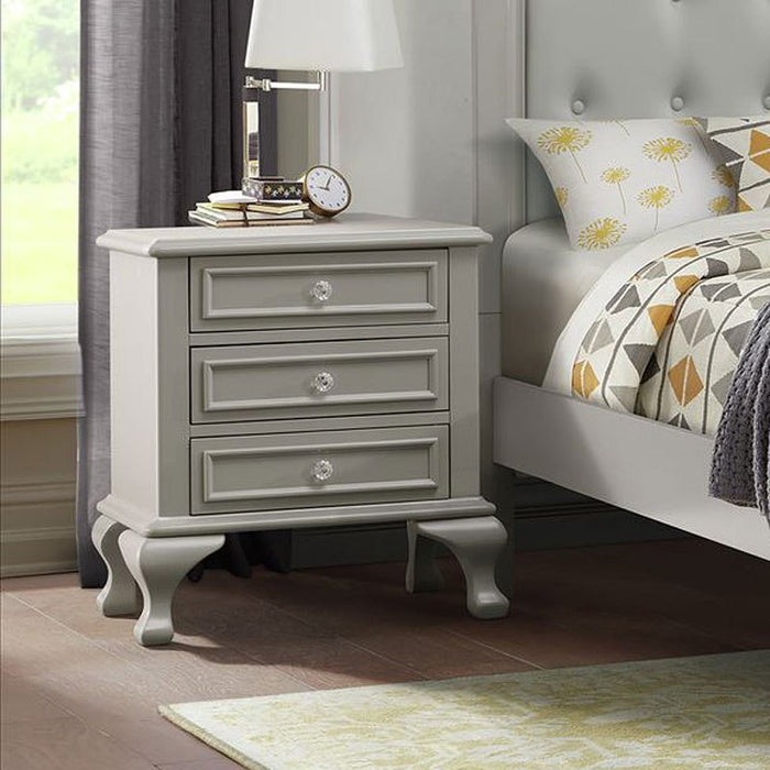Elements International Jesse Youth Nightstand in Grey - Vida Furniture (Laredo,TX)