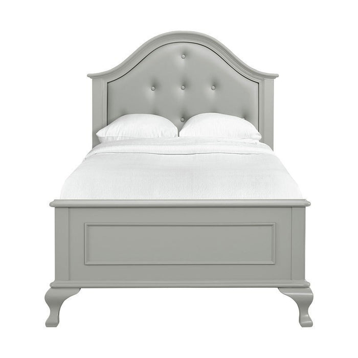 Elements International Jesse Youth Twin Panel Bed in Grey - Vida Furniture (Laredo,TX)