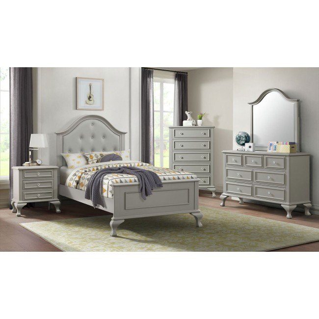 Elements International Jesse Youth Chest in Grey - Vida Furniture (Laredo,TX)