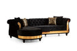 Galaxy Home Julia Sectional In Black - Vida Furniture (Laredo,TX)