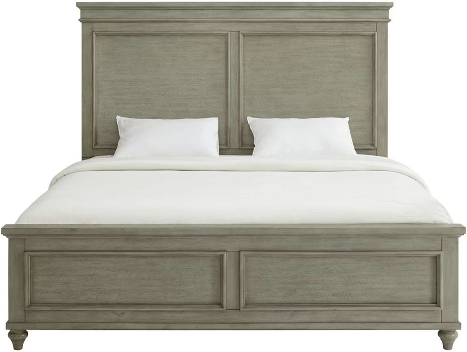 Elements International Kendari Queen Panel Bed in Grey - Vida Furniture (Laredo,TX)