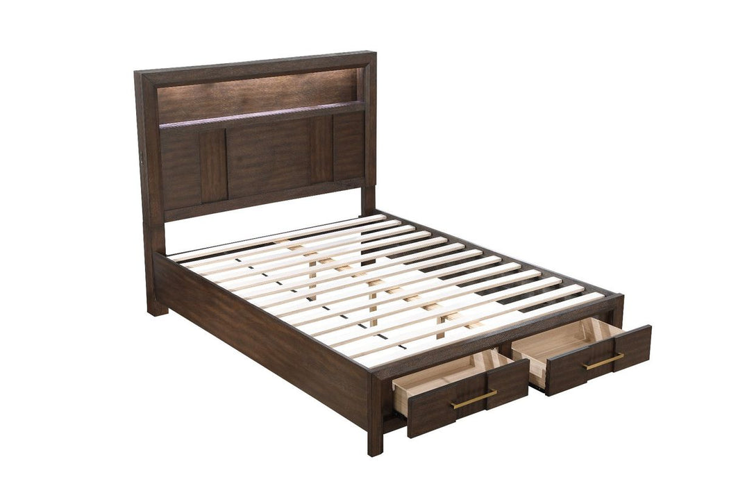 Galaxy Home Kenzo Queen Bed in Brown - Vida Furniture (Laredo,TX)