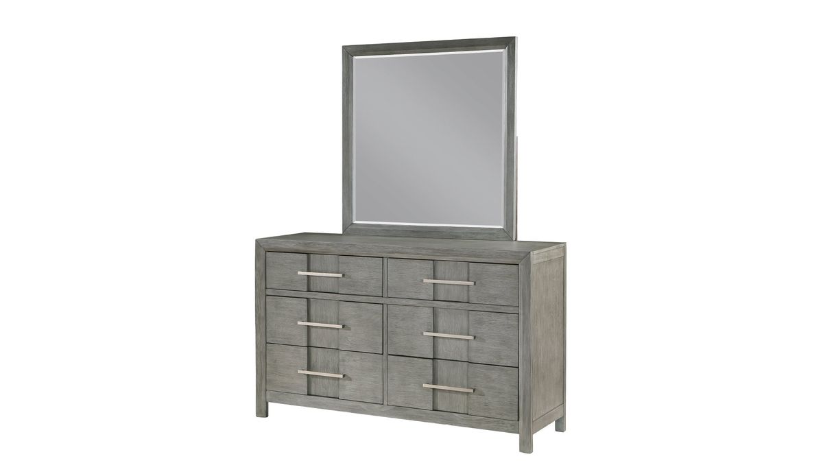 Galaxy Home Kenzo Mirror Gray - Vida Furniture (Laredo,TX)