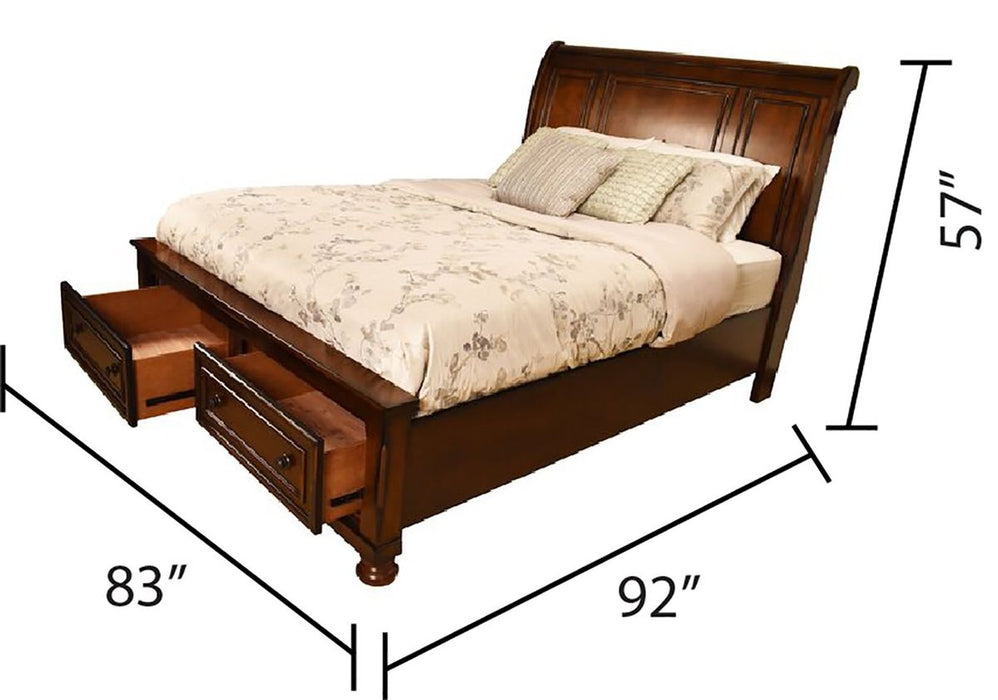 Galaxy Home Baltimore King Bed in Dark Walnut - Vida Furniture (Laredo,TX)