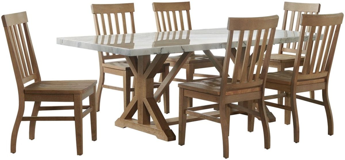 Elements International Lakeview Rectangular Dining Table in Natural CDLW100DTC - Vida Furniture (Laredo,TX)
