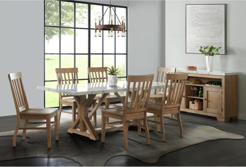 Elements International Lakeview Rectangular Dining Table in Natural CDLW100DTC - Vida Furniture (Laredo,TX)