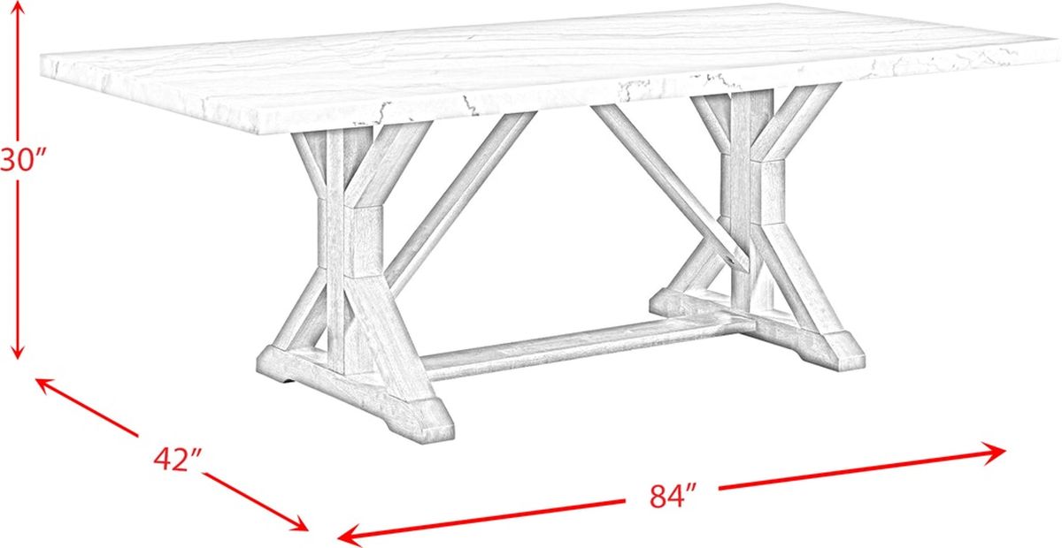 Elements International Lakeview Rectangular Dining Table in Natural CDLW100DTC - Vida Furniture (Laredo,TX)