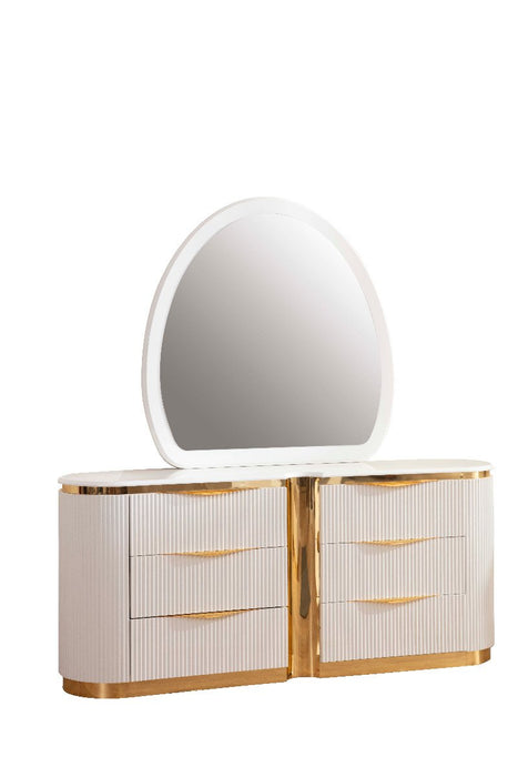 Galaxy Home Laura Mirror in White - Vida Furniture (Laredo,TX)