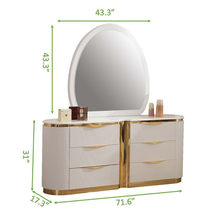 Galaxy Home Laura Dresser in White - Vida Furniture (Laredo,TX)
