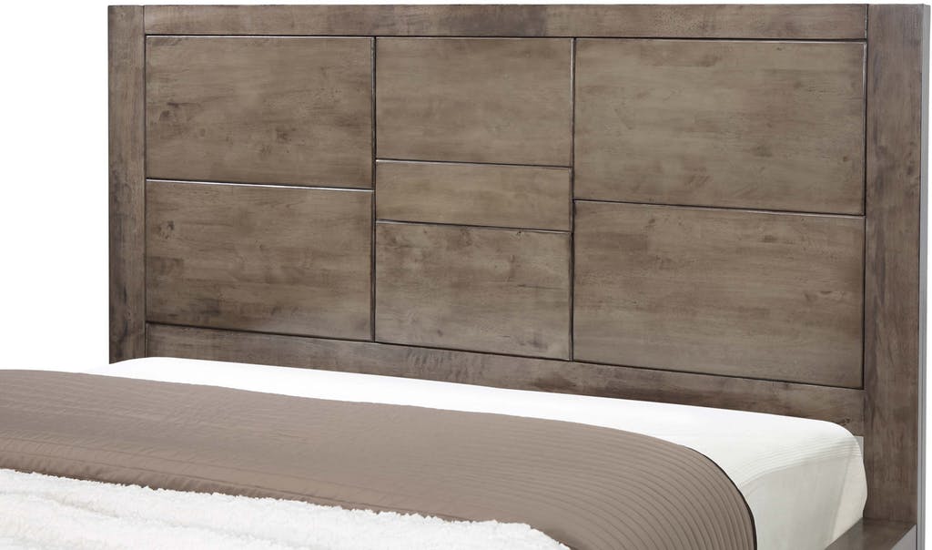 Elements International Logic King Platform Bed in Rustic Grey - Vida Furniture (Laredo,TX)