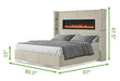Galaxy Home Lizelle King Bed in with Ambient Lighting in Beige - Vida Furniture (Laredo,TX)