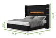 Galaxy Home Lizelle Queen Bed in with Ambient Lighting in Black - Vida Furniture (Laredo,TX)