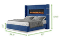 Galaxy Home Lizelle Queen Bed in with Ambient Lighting in Blue - Vida Furniture (Laredo,TX)
