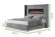 Galaxy Home Lizelle Queen Bed in with Ambient Lighting in Gray - Vida Furniture (Laredo,TX)