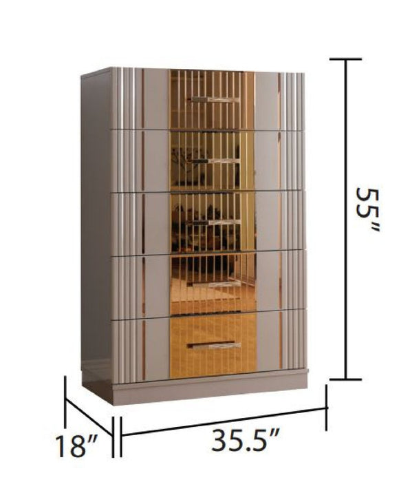 Galaxy Home Lorenzo Chest in Gray - Vida Furniture (Laredo,TX)
