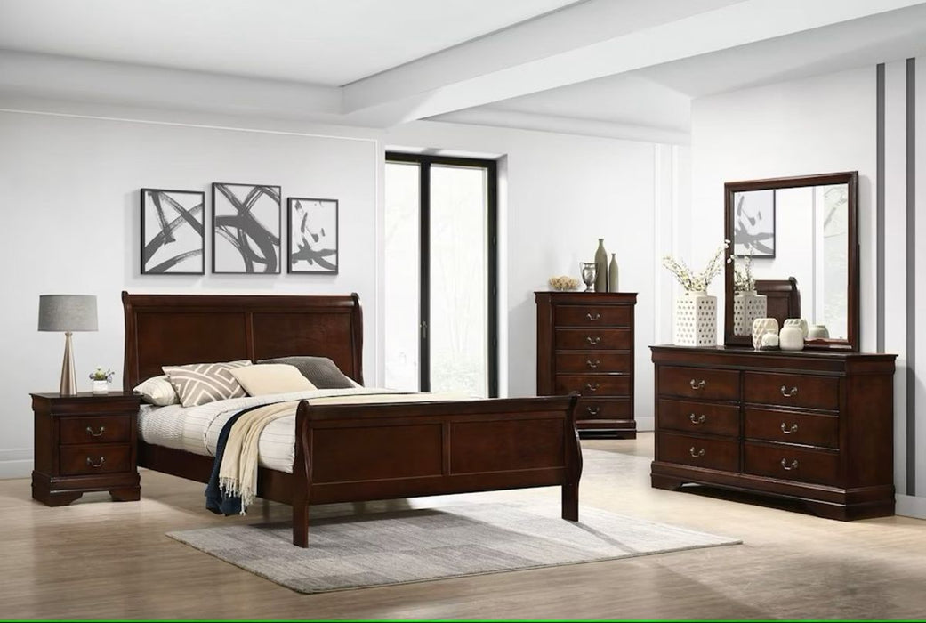 Elements International Louis Philippe Chest in Cherry - Vida Furniture (Laredo,TX)