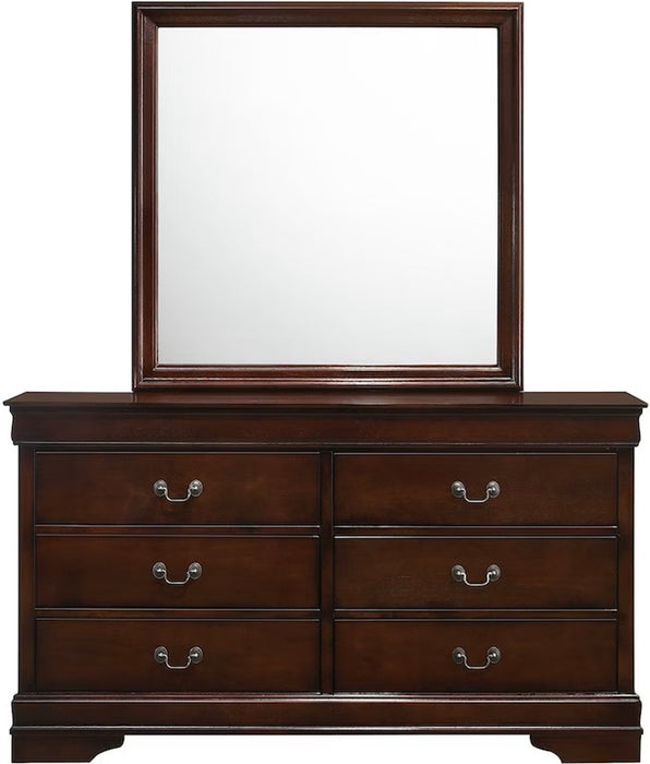 Elements International Louis Philippe Dresser in Cherry - Vida Furniture (Laredo,TX)