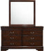 Elements International Louis Philippe Dresser in Cherry - Vida Furniture (Laredo,TX)
