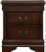 Elements International Louis Philippe Nightstand in Cherry - Vida Furniture (Laredo,TX)