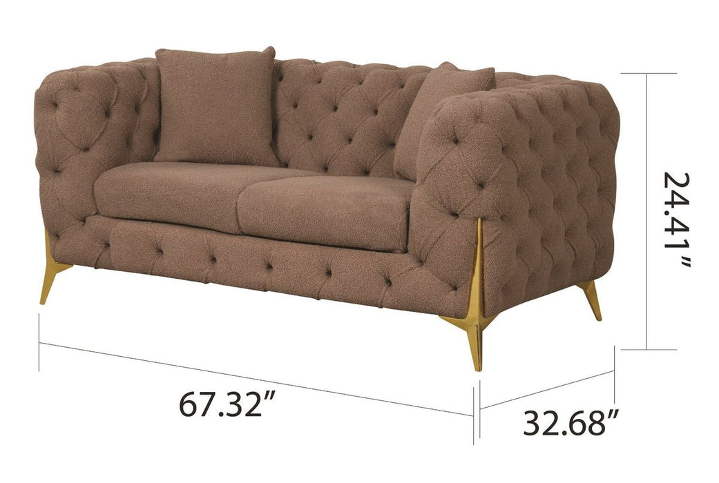 Galaxy Home Contempo Loveseat in Mocha - Vida Furniture (Laredo,TX)