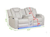 Galaxy Home Benz LED & Power Reclining Loveseat in Ice/ White - Vida Furniture (Laredo,TX)