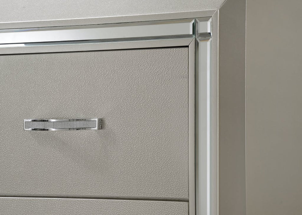 Elements International Platinum Night Stand in Golden Champagne - Vida Furniture (Laredo,TX)