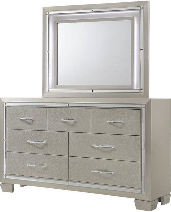 Elements International Platinum Dresser in Golden Champagne - Vida Furniture (Laredo,TX)