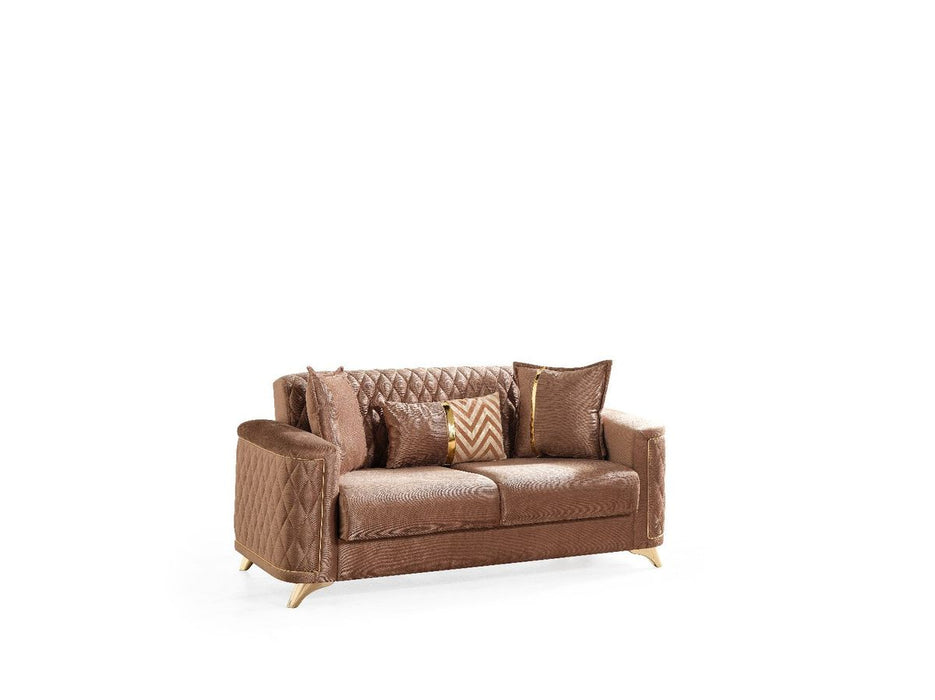 Galaxy Home Luna Loveseat in Copper - Vida Furniture (Laredo,TX)