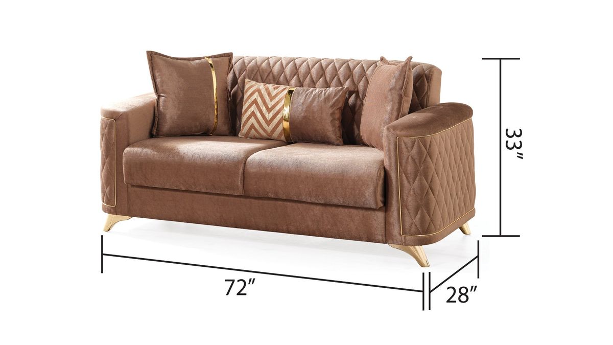 Galaxy Home Luna Loveseat in Copper - Vida Furniture (Laredo,TX)