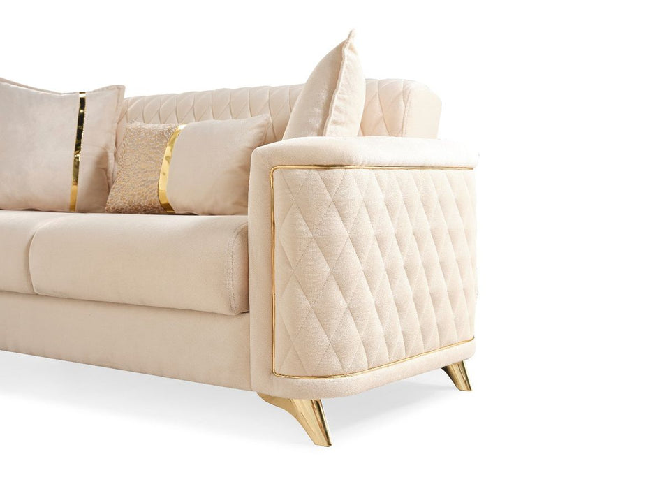 Galaxy Home Luna Loveseat in Ivory - Vida Furniture (Laredo,TX)