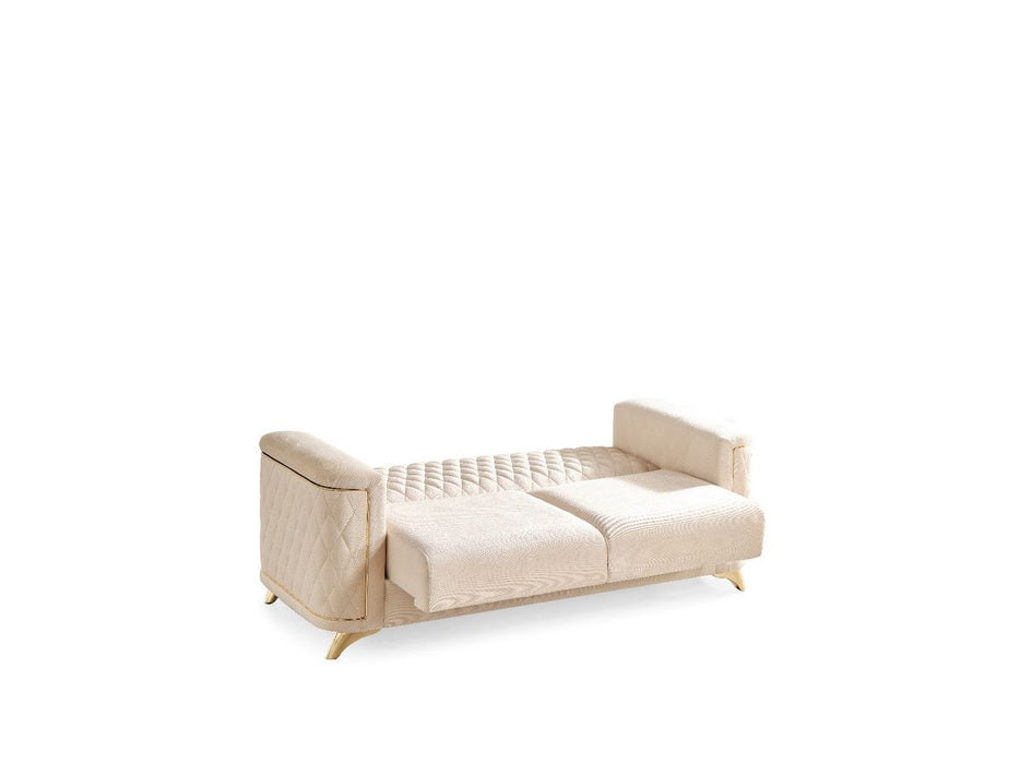 Galaxy Home Luna Loveseat in Ivory - Vida Furniture (Laredo,TX)