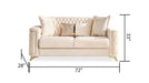 Galaxy Home Luna Loveseat in Ivory - Vida Furniture (Laredo,TX)
