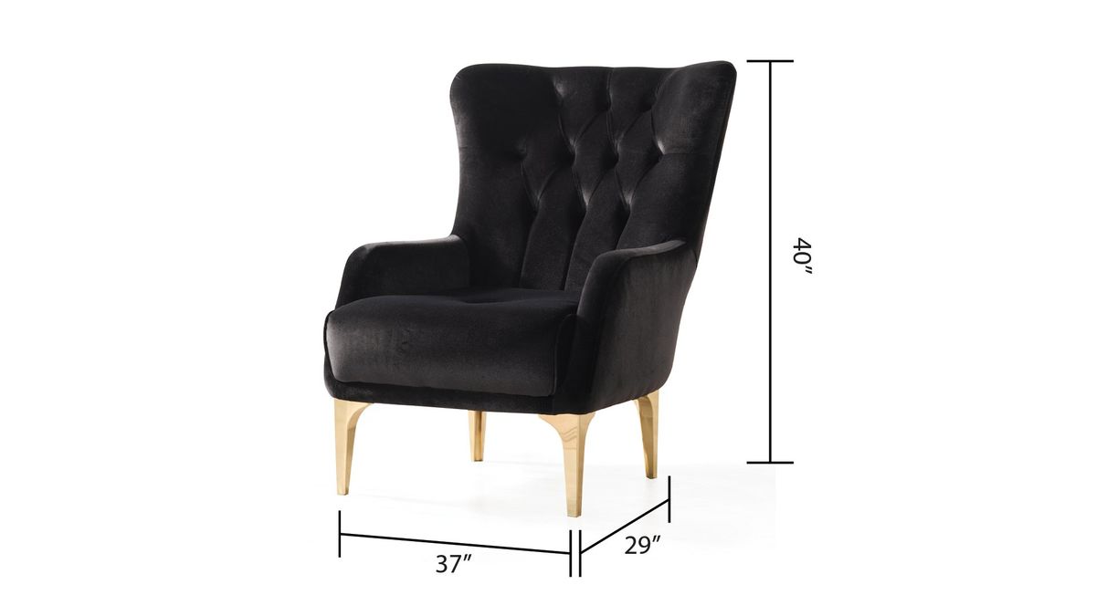 Galaxy Home Lust Chair in Black - Vida Furniture (Laredo,TX)