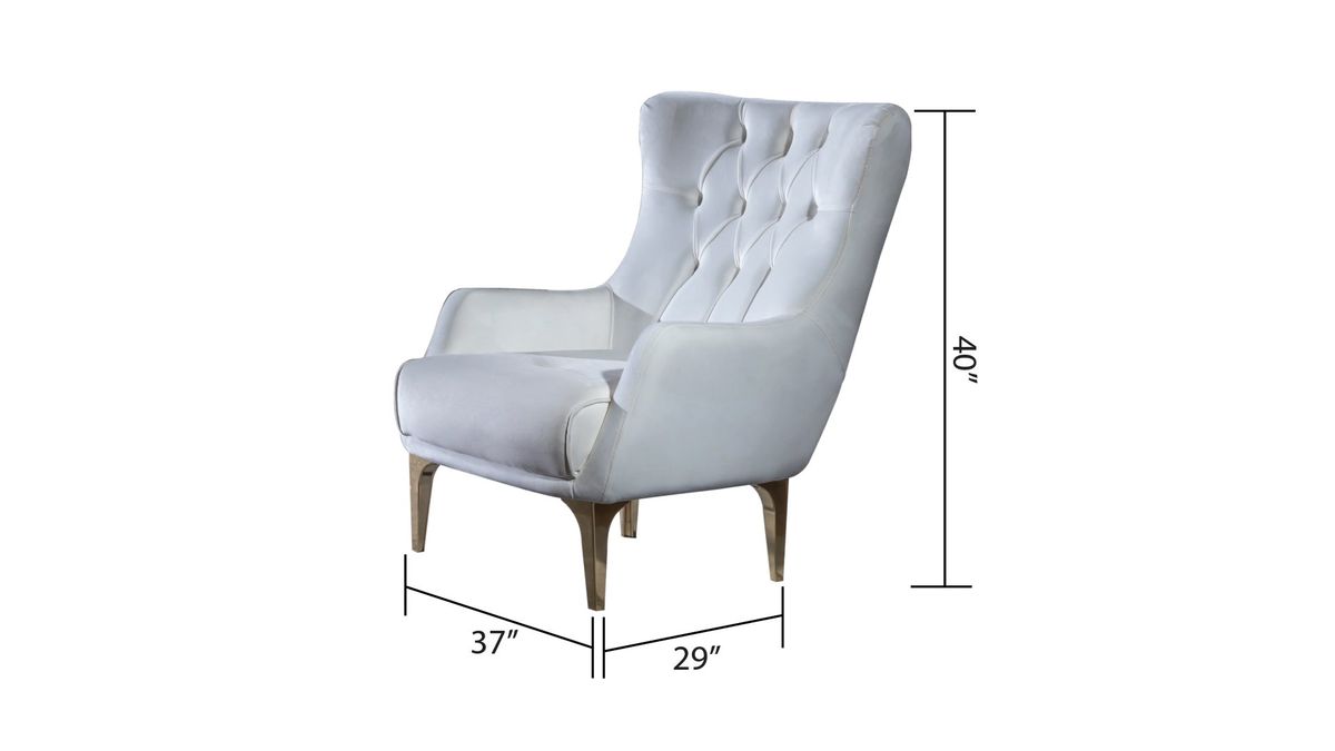Galaxy Home Lust Chair in Off White - Vida Furniture (Laredo,TX)