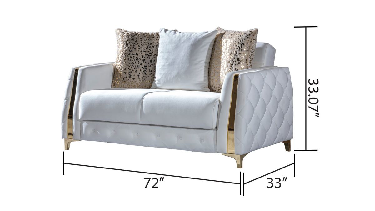 Galaxy Home Lust Loveseat in Off White - Vida Furniture (Laredo,TX)