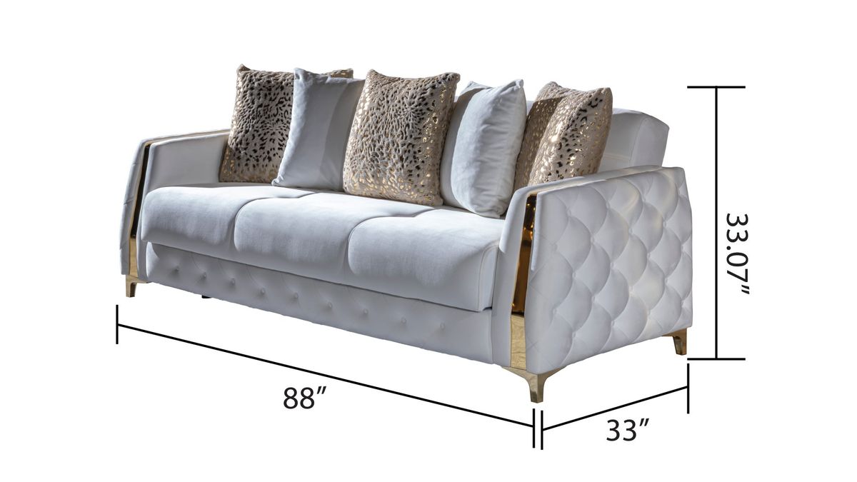 Galaxy Home Lust Sleeper Sofa in Off White - Vida Furniture (Laredo,TX)