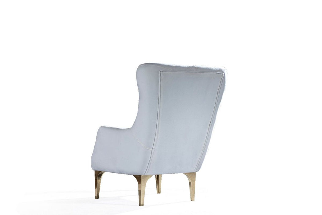 Galaxy Home Lust Chair in Off White - Vida Furniture (Laredo,TX)