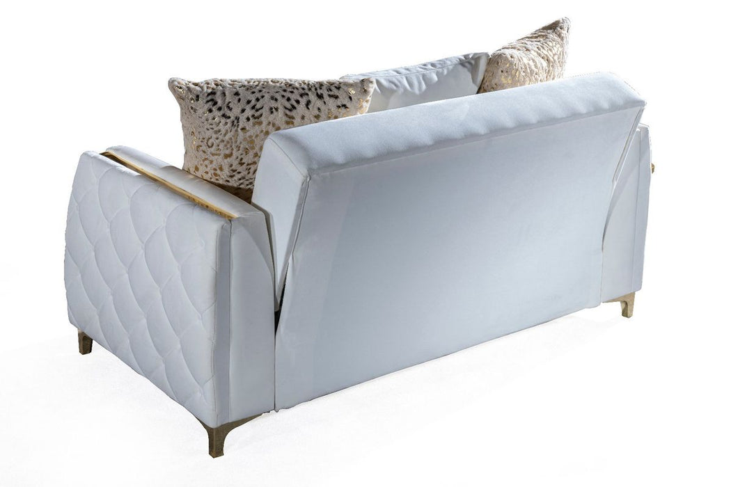Galaxy Home Lust Loveseat in Off White - Vida Furniture (Laredo,TX)