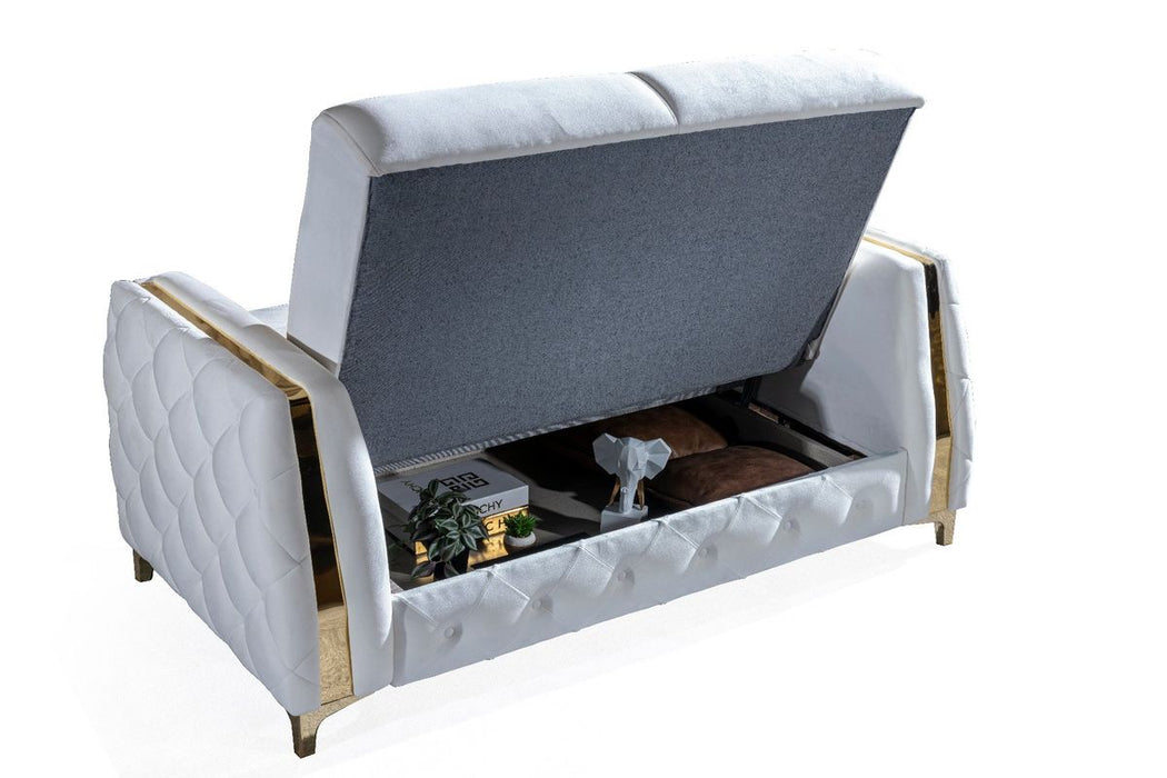 Galaxy Home Lust Loveseat in Off White - Vida Furniture (Laredo,TX)